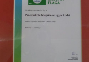 Certyfikat zielona flaga